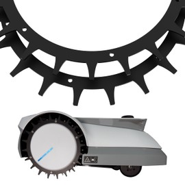 ROBO CLAWS Spikes for ECOVACS GOAT - Premium Black Line - Black Coated - Stainless Steel - Countersunk Torx Screws - Diameter 235 mm - Traction Aid for Robotic Lawn - Complete Set (Black)