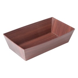 Restaurantware Matsuri Vision 4.7 x 2.5 x 1.4 Inch Sushi Trays 100 Greaseproof Sushi Packaging Boxes - Lids Sold Separately Disposable Wood Grain Paper Sushi Containers For Appetizers Desserts