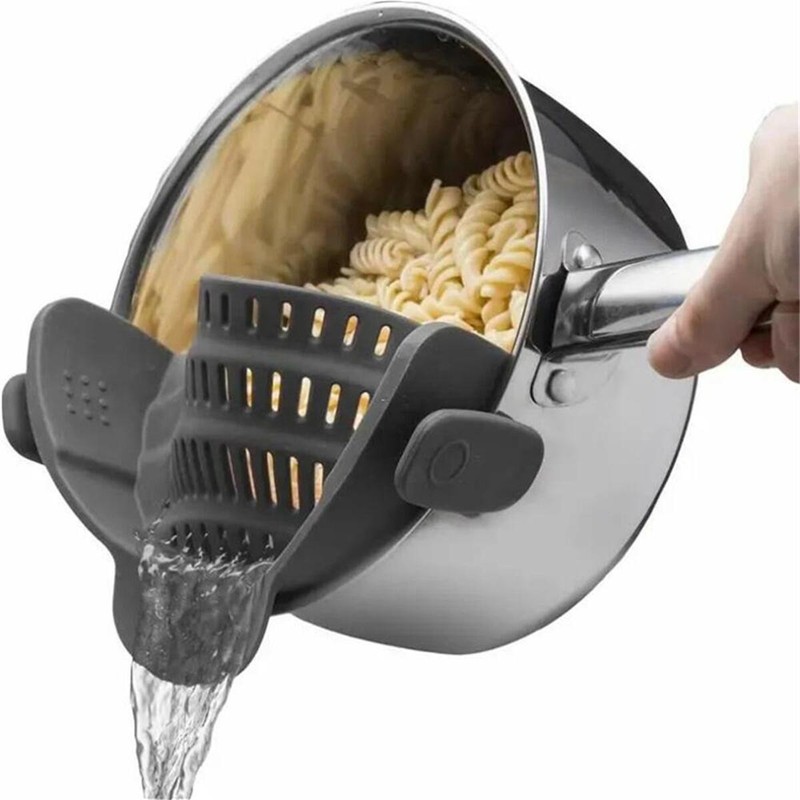 Clip-On Silicone Pot Strainer for Pasta & Vegetables – Flexible