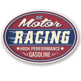 2 x Motor Racing Vinyl Sticker Bike Laptop Car Bike Motorbike Gas Racing #5026 (10cm Wide x 7cm Tall)