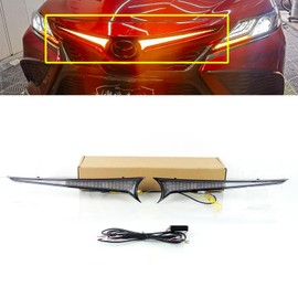 ECAHAYAKU Front Bumper Fog Light Compatible With 2018-2024 Toyota Camry SE XSE TRD LED Grill DRL Daytime Runing Driving Light With Dynamic Sequential Turn Signal Light