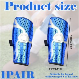 Shin Guards Soccer Kids, Shin Guards for Kids Adjustable Soccer Shin Pads, Lightweight, Shock Absorbent, PE Material, Breathable, Perfect for Football, Hockey, and More, 8-12 Years Old