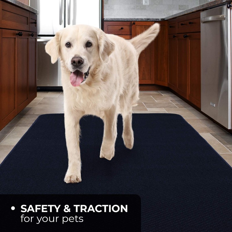 House, Home and More Skid-Resistant Carpet Runner - Navy Blue