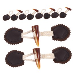 VILLFUL Horn Button Loops Crochet Positioning Toggle Coat Closures 6 Pair Set for DIY Clothing Accessories