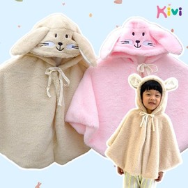 (Kids Vision) Toddler Microfiber Rabbit Hooded Cape / (키즈비전)유아동 극세사 토끼 후드 망토