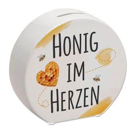 Honigwaben Bienen Spardose Honig im Herzen Lustige Sparbüchse für Bienenfreunde - perfektes Imker-Naturliebhaber Geschenk