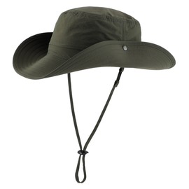 Connectyle Outdoor SPF 50+ Boonie Sun Hat for Men Gardening Fishing Hiking Hat Adjustable Wide Brim Bucket Hat Army Green