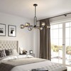 Black Sputnik Chandelier, 6-Light Modern Globe Chandelier Light Fixture with