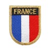 FRANCE Embroidered Patch T-Shirt Flag France Emblem Shield Gold Iron
