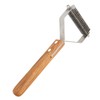 Pet Undercoat Rake Brush Double Sided Knots Removal Massage Wood