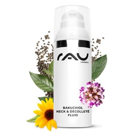 RAU Cosmetics Bakuchiol Neck- & Décolleté Fluid 50 ml - Anti Aging Pflege für Hals & Dekolleté Halscreme gegen Falten Straffende Dekolletépflege Halsfalten Anti-Aging Antifalten