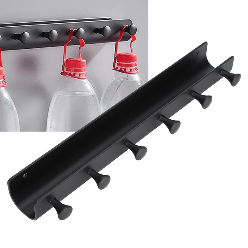 Wall Mounted Hook Space Aluminum Wall Clothes Pegs with 6