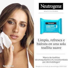 Neutrogena Hydro Boost - Toallitas limpiadoras micelares ultrasuaves con ácido hialurónico, toallitas desmaquillantes hidratantes que eliminan la suci