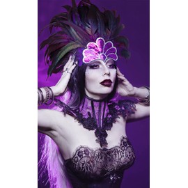 HOMELEX Women's Black Feather Headpiece Carnival Caribbean Headdress Showgirl Accessories