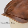HeiDmai PU Leather Newsboy Flat Cap Ivy Cabbie Cap Irish