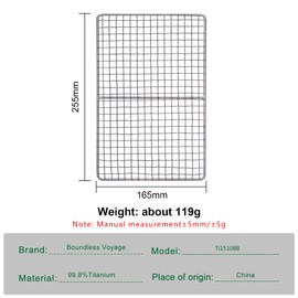 Boundless Voyage Mini Size Durable Titanium Charcoal BBQ Grill Plate Include a Carry Bag For Outdoor Camping Beach Ti15108B