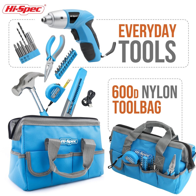 Hi-Spec 26 Piece 4.8V Electric Power Cordless Screwdriver with Rechargeable