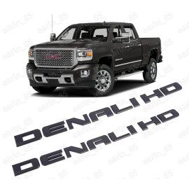 GMC 2x Denali HD Side Door Tailgate Letter Nameplate Emblem Badge for Sierra Black
