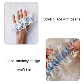 Lace Wedding Garter, Bridal Garter Made of Lace, Blue, White Bridal Garter, Lace Bow Garters, Wedding Garter for Bridal Accessories, Bridal Gift, Garters