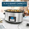 Digital Programmable Electric Slow Cooker - Oval Adjustable Temp, Sauces,