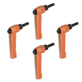 HARFINGTON 4pcs Adjustable Clamping Lever Handles M5 x 16mm Male Thread Bolt Knobs Rotating Screw Locking Quick Release Ratchet Push Button Handle, Orange
