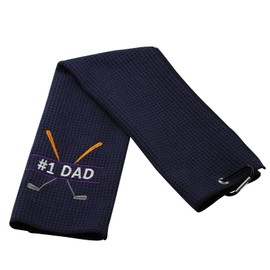 NOBRANDS Novlty Dad Gift Granddad Gift Golf Towel for Father's Day Birthday Gift (#1 Dad Golf Towel EU)