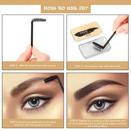 Jabón para Cejas, 2pcs Soap Brows, Eyebrow Soap Kit, Jabón para dar Forma a Las Cejas, Gel para Jabones de Cejas en 3D Crema, Wild Eyebrow Shape Soap 