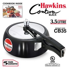 Hawkins CB35 Hard Anodised Pressure Cooker, 3.5-Liter, Contura Black