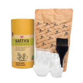 Natural Hair Colour - Double Portion by Sattva Ayurveda: Henna Hair Colour for Allergy Sufferers, Organic Plant Hair Colour for Natural Hair Colour, Hair Colour Volume and Shine - ECOCERT (Dark