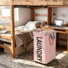 Optish Pink Laundry Basket with Wheels, Dorm Room Essentials Girl,