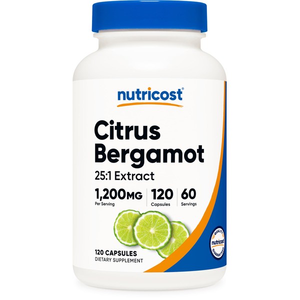 Nutricost Citrus Bergamot Capsules 1,200mg, 120 Capsules - 25:1 Bergamot