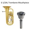 AUXBC 12C Silver Plated Trombone Mouthpiece, Baritone and Euphonium Mouthpiece,