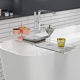 Durable Clear Acrylic Towel Tray,Lucite Bathtub Caddy-82cm or 32.3inch Long