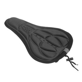 sourcing map Bike Seat Cover Bicycle Saddle Cushion with Drawstring Large Comfortable Gel Padded Oversized Paddle for Men Women Stationary Bikes, Black