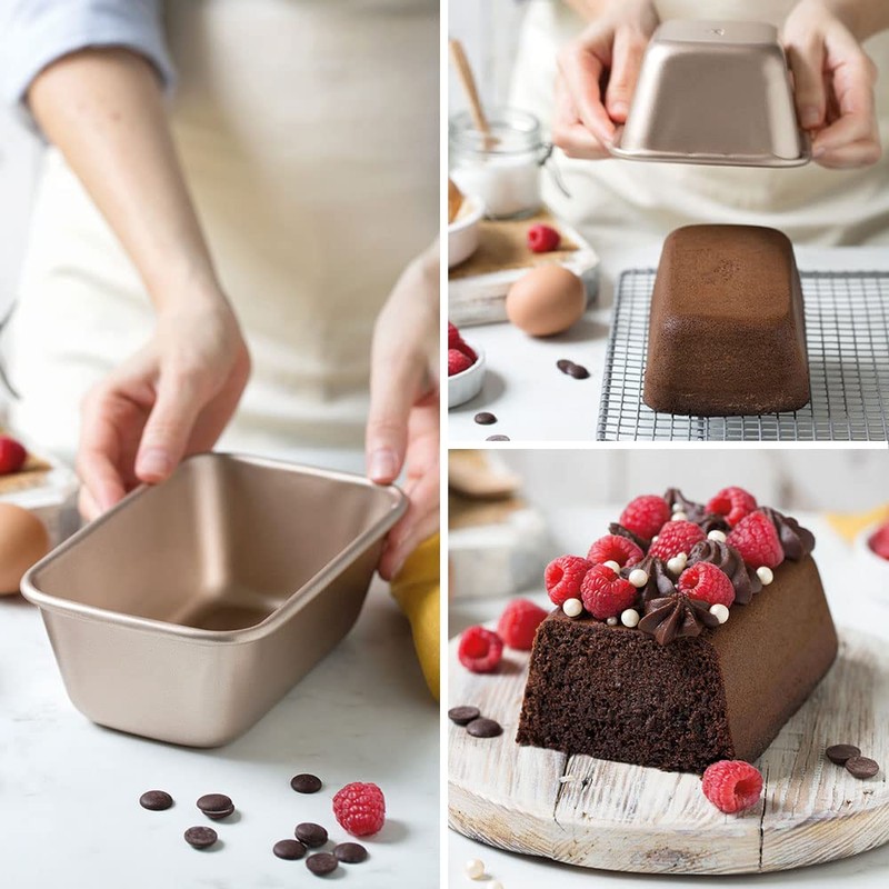 DECORA, 0070106 Gold Line Plumcake Mould 18.5 x 11.5 x