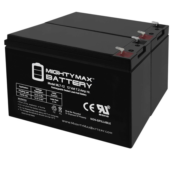 Mighty Max Battery 12v 7ah UPS Battery Replaces 7ah Enduring CB7-12, CB-7-12 - 2 Pack
