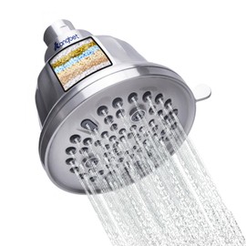 Kangbet High Pressure Filtered Shower Head - Shower Head with Filter | Shower Filter Head Reduce Impurities for Healthier Scalp, Reduce Hair Shedding,Soothe Dry Skin-Nickel
