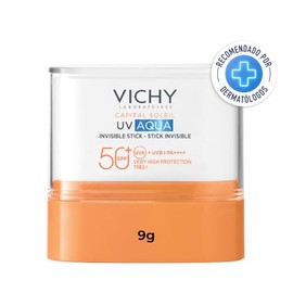 Vichy Capital Soleil UV-Aqua Stick Protector Solar Facial en Barra FPS50+ PA+++, Ideal para Reaplicación con Acabado Invisible,9g
