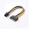 J&D 6 Pin to SATA Power Cable, (2 Pack) SATA