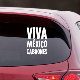 NBFU Viva Mexico Cabrones (White) (Set of 2) Premium Waterproof Vinyl Decal Stickers for Laptop Phone Accessory Helmet Car Window Bumper Mug Tuber Cup Door Wall Decoration