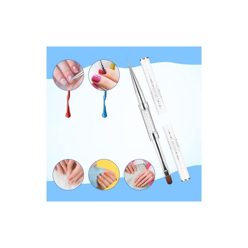 JJUNW 2 piezas de cepillo de gel constructor de uñas