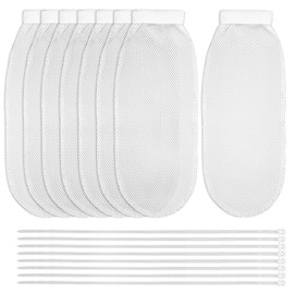 8 Pieces Lint Traps for Washing Machine Hose Nylon Mesh Lint Traps with 8 Pcs Tie Strap, Laundry Washer Drain Lint Catcher Discharge Hoses Filter Fits All Washing Machines