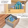 Retro Shaw Bamboo Food Container Lid Organizer with Adjustable Dividers