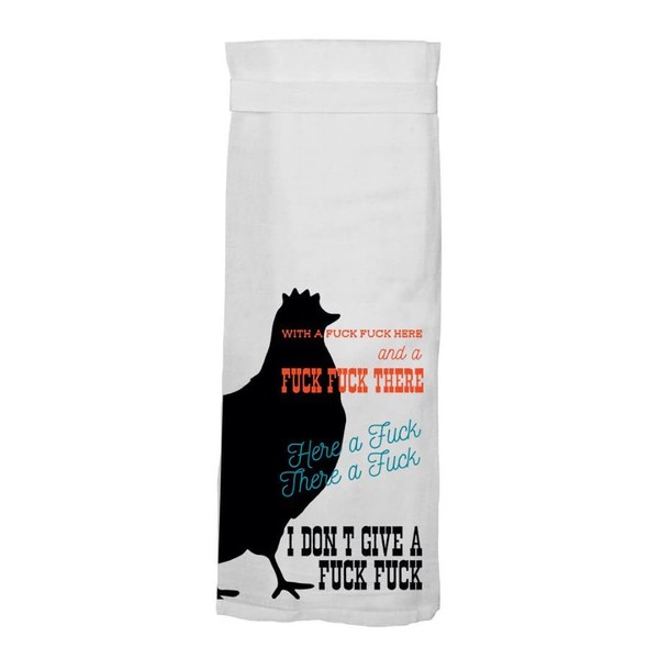 Twisted Wares - Divertidas toallas de cocina con refranes para mujeres, con un saco de harina Fu$k Fu$k Here de 27 x 27 pulgadas, 100% algodón, regalo divertido para adultos