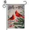 Winter Cardinal Bird Garden Flag 12x18 Double Sided Christmas Banners