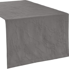 Erwin Müller Table Linen, Table Runner with Jacquard Pattern, Arnsberg Series, Anthracite, Size 40 x 170 cm, Robust Fabric, Easy to Iron and Durable, with High-Quality Envelope Hem (Other Colours,