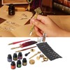 Feather Pen Set European Style British Retro Lacquer Stamp Dipped