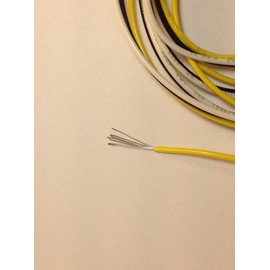 22 Ga Handy Pack of PVC Coated Guitar Wire 22 gauge Black - White - Yellow (15 Feet)