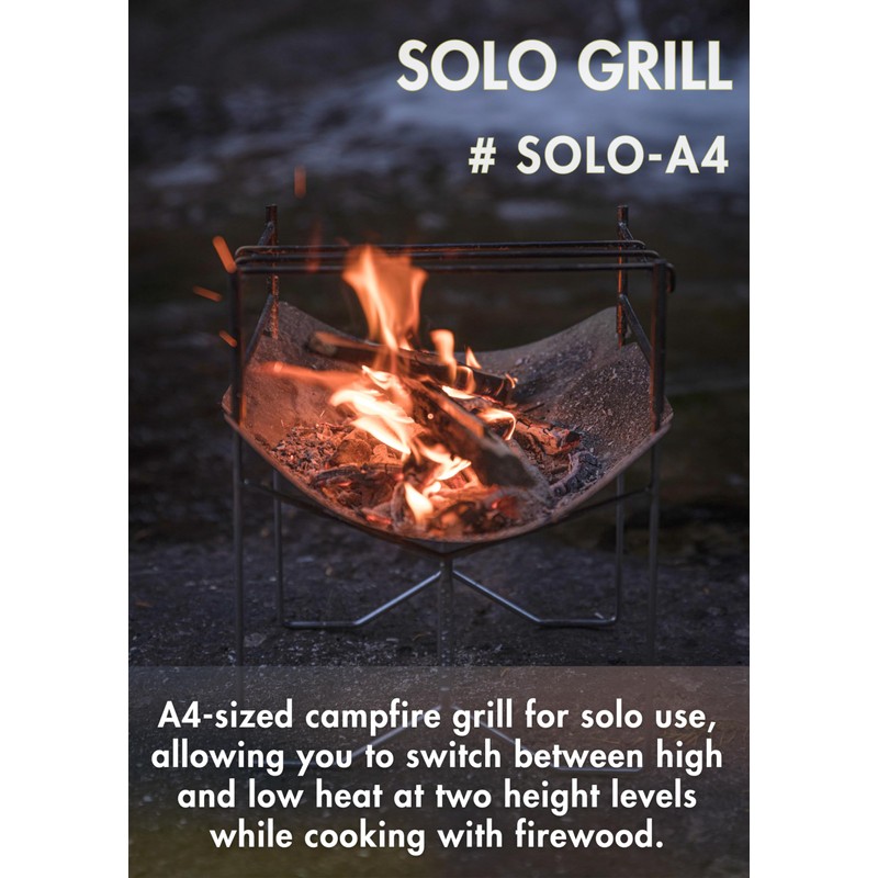 CAMPINGMOON Solo Grill A4 Type Stainless Steel Campfire Stand SOLO-A4