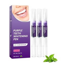 Teeth Whitening Pen, Purple Toothpaste for Teeth Whitening, Tooth Stain Remover Gentle Dental Care for Fresh Breath 3 Packs